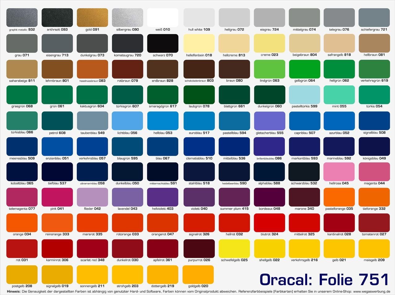 Oracal 751 C Yüksek Kalite Metalik Cast Folyo 126cm X 50m